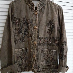 Flashback jacket with embroidery and jewel embellishments